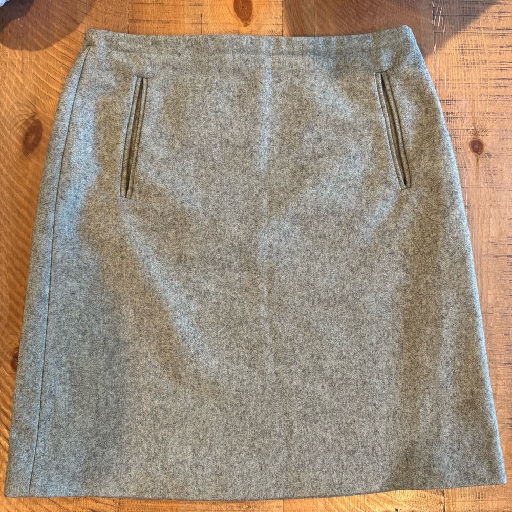Calvin Klein Women's Wool Green Gray Pencil Skirt
